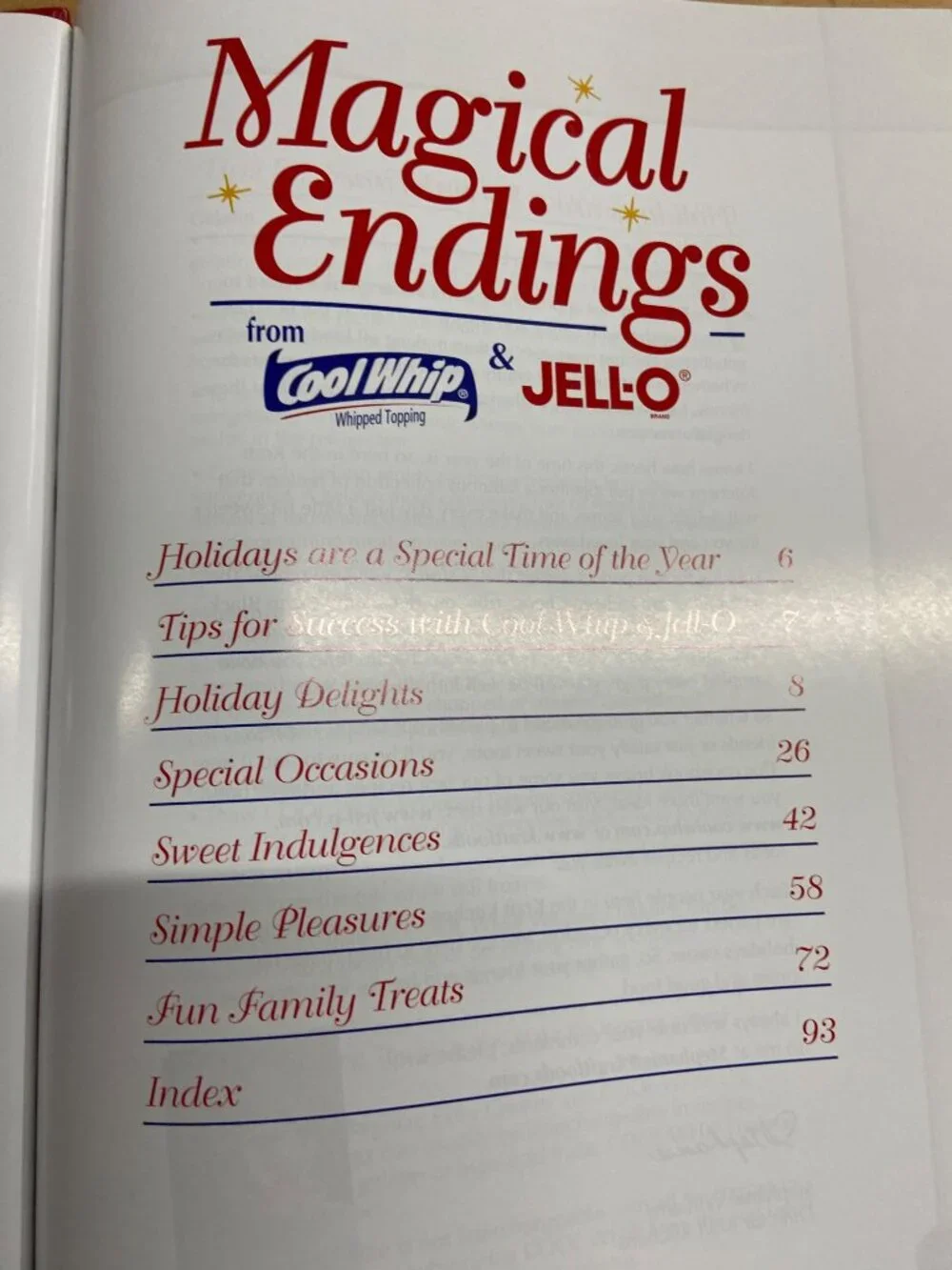 Magical Endings Jello Cool Whip Dessert Cookbook Recipes Hardcover 2006